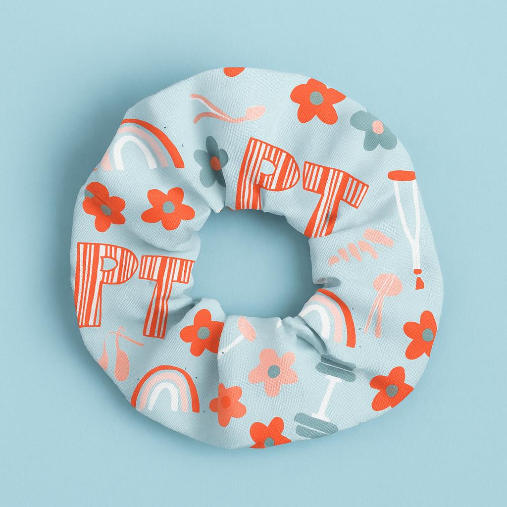 Physical Therapist Scrunchie, PT Gift for Her, Rehab Hair Tie, Cute Therapy Accessories, Physical Therapy Pattern, Scrunchies for PTs