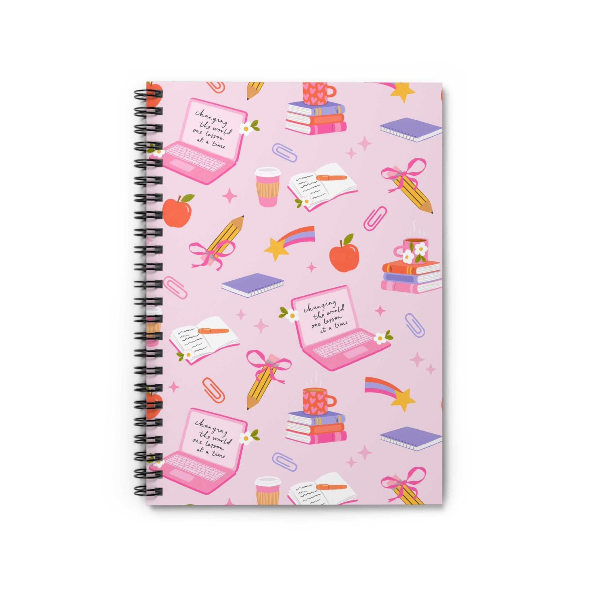Girl Teacher Whimsical Study Notebook | Cute Spiral Journal for Students, Inspirational Gift, School Supplies, Note Taking, Creative Writing