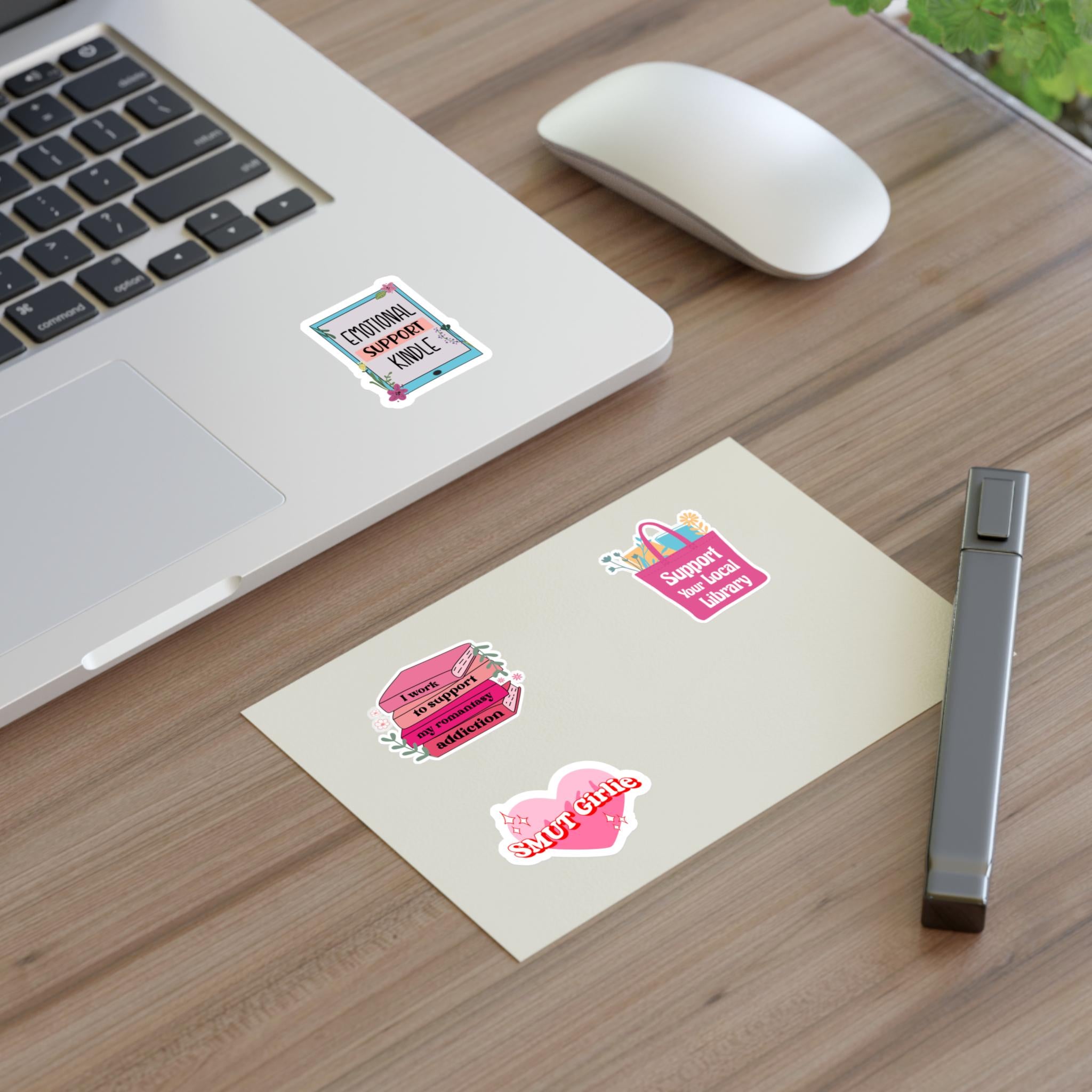 Bookish Sticker Sheets for Book Lovers, Cute Library Stickers, Emotional Support Stickers, Gift for Bookworms, Kindle Laptop Bottle Decal