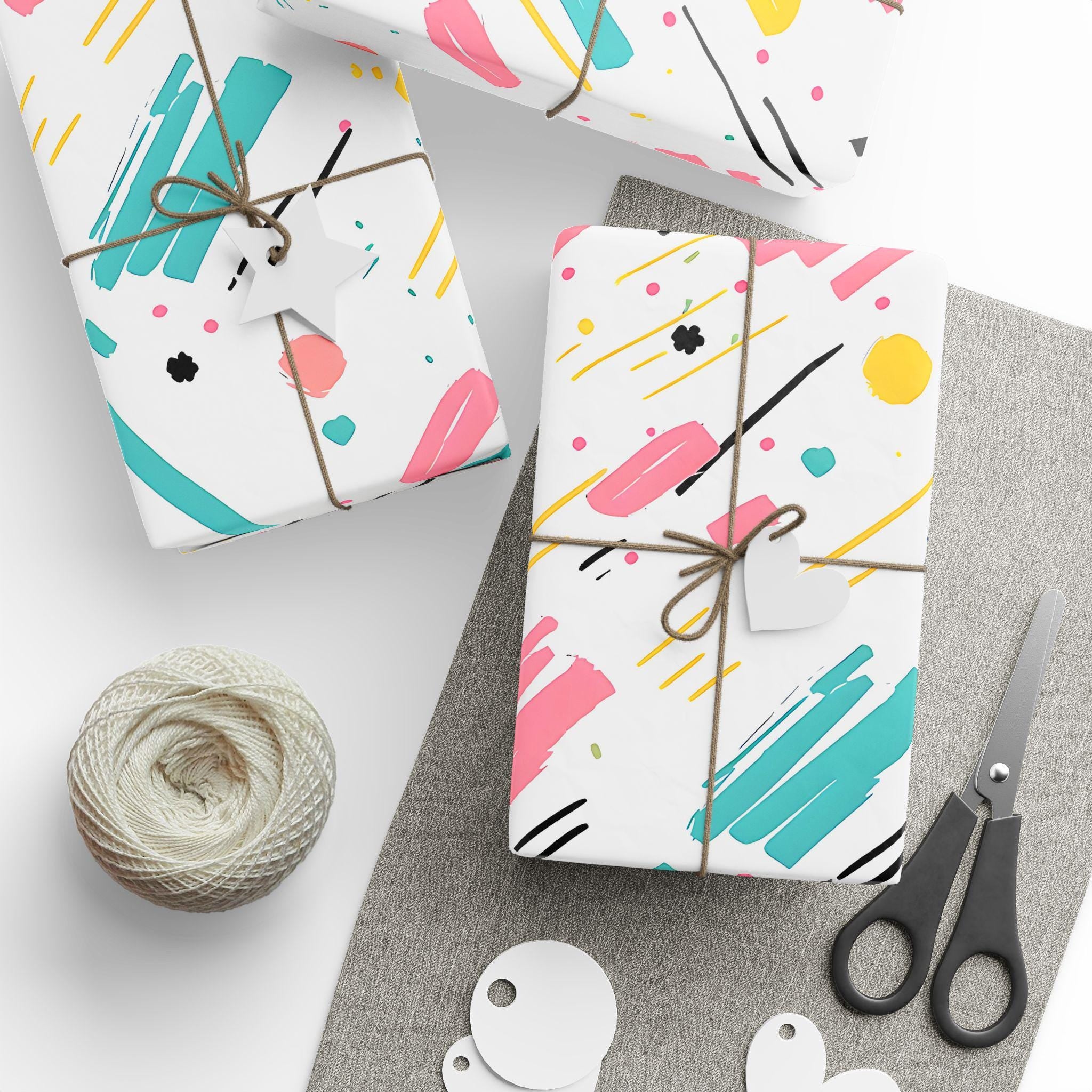 Colorful Wrapping Paper Roll, Cheerful Gift Wrap for Birthdays, Holidays, Parties, Eco-Friendly Gift Packaging