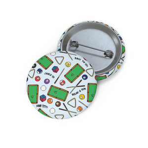 Billiards Pin Buttons, Pool Custom Button Pin - Set of Custom Pins for Jackets, Bags, Backpacks - Pool Table Player Gift, Sports Enthusiast