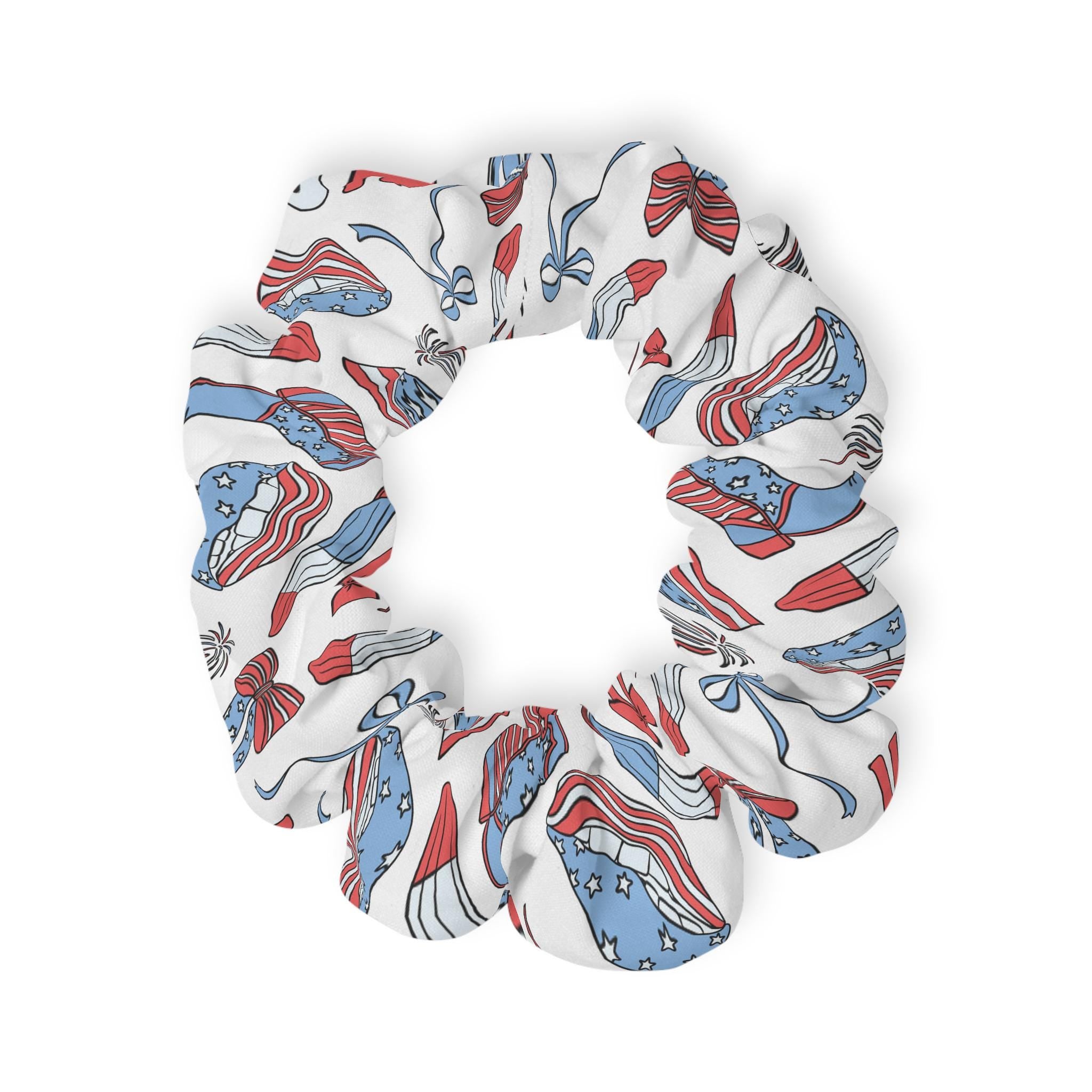 Hair Scrunchie, 4th of July Patriotic Hair Accessory, Festive Hair Tie, USA Themed Scrunchie, Holiday Hair Fashion, Independence Day Hair