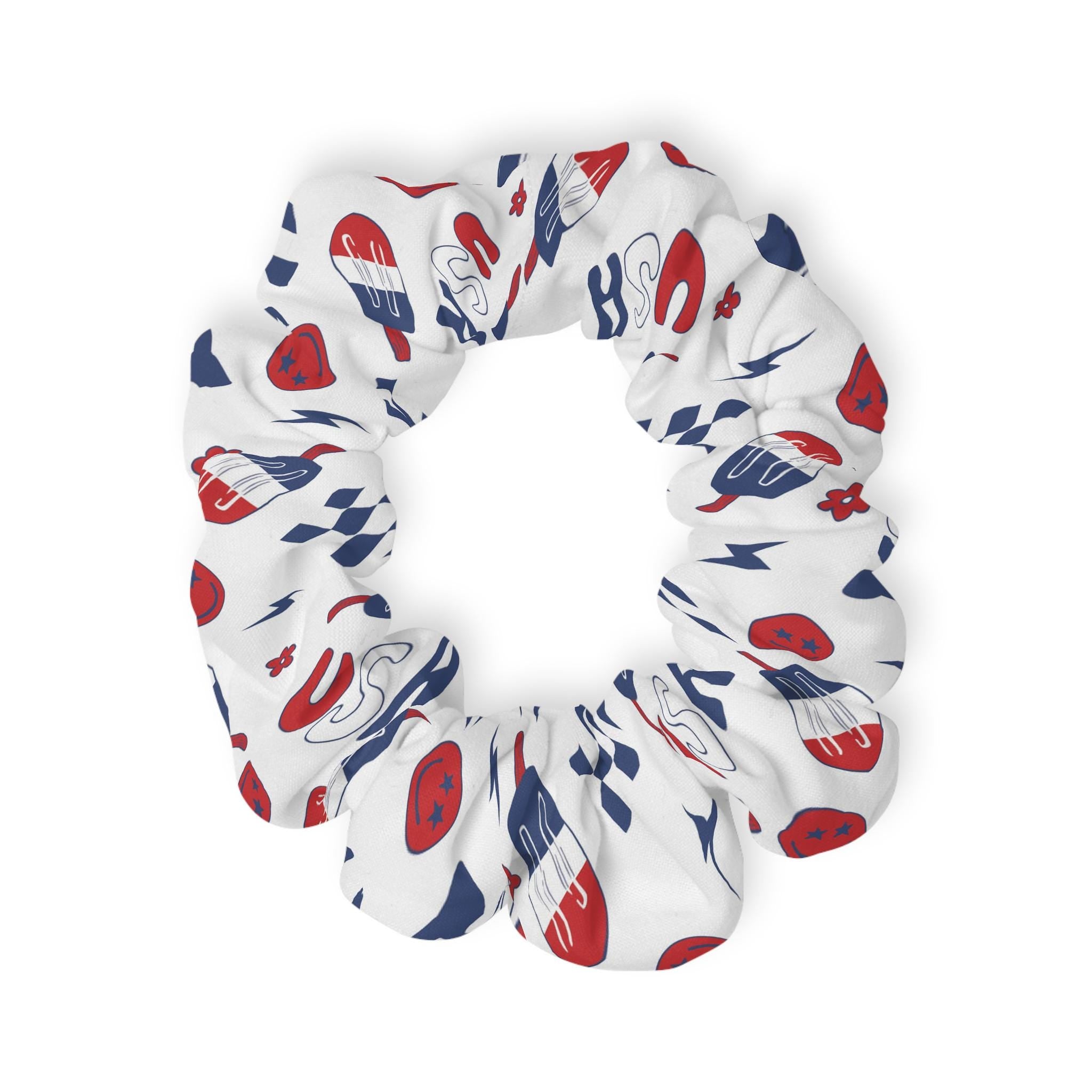 Hair Scrunchie, 4th of July Patriotic Hair Accessory, Festive Hair Tie, USA Themed Scrunchie, Holiday Hair Fashion, Independence Day Hair