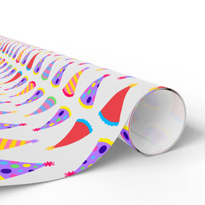 Colorful Party Birthday Hat Wrapping Paper, Festive Gift Wrap for Birthdays, Holidays, Celebrations, Party Supplies, Unique Gift