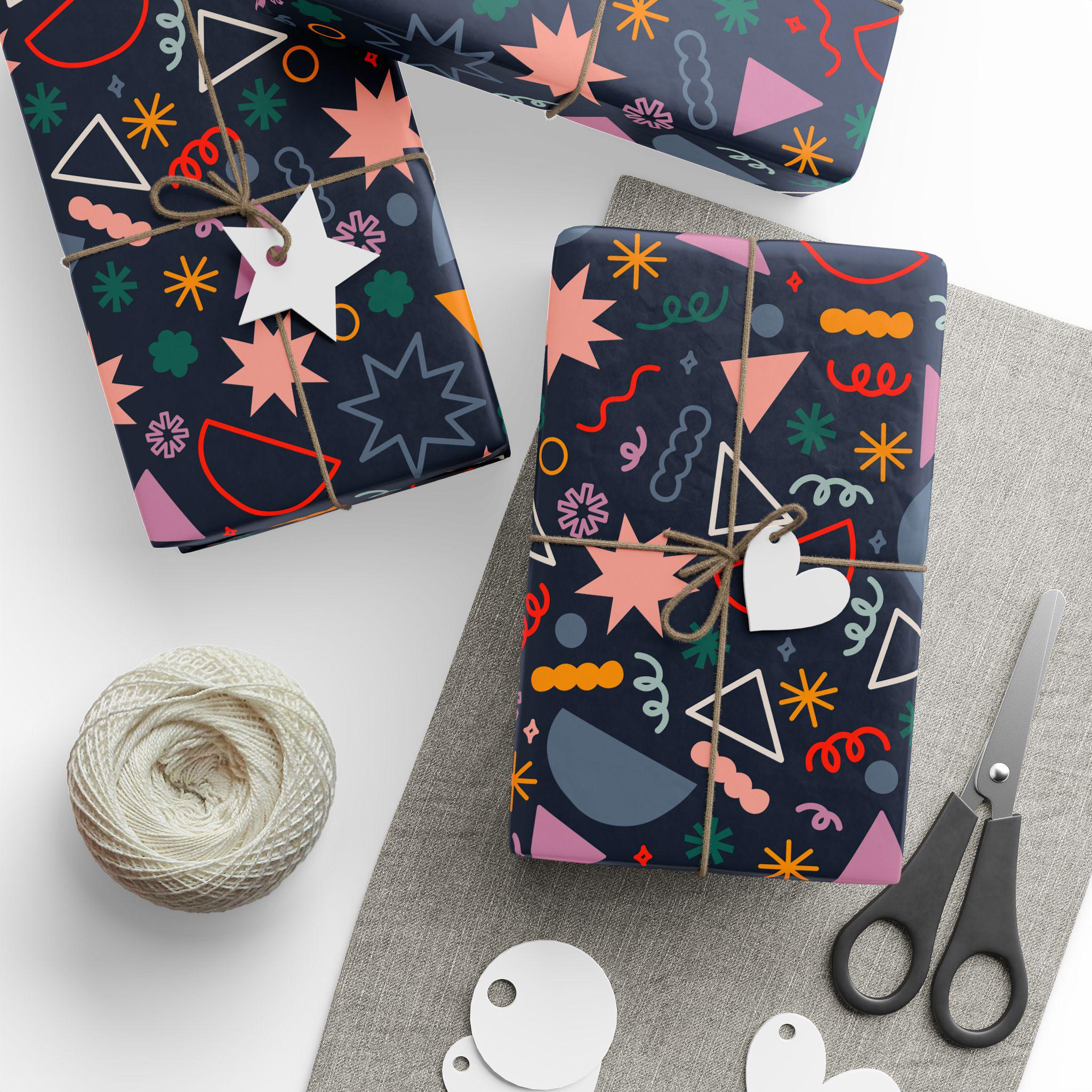 Colorful Party Birthday Wrapping Paper, Festive Gift Wrap for Birthdays, Holidays, Celebrations, Party Supplies, Unique Gift