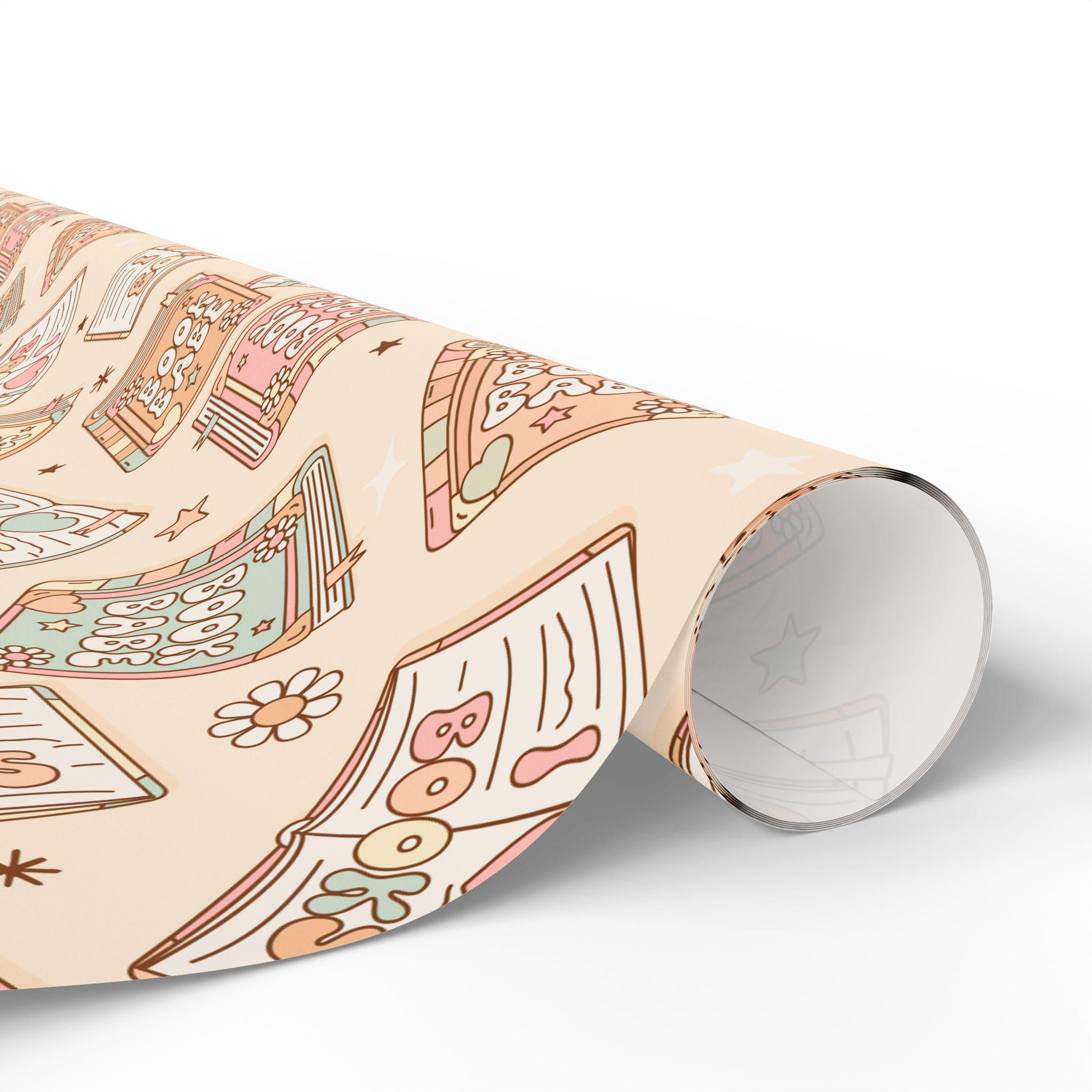 Bookish Whimsical Gift Wrapping Paper Roll, Colorful Literary-Inspired Design for Book Lovers, Bookworm Wrapping Paper Rolls, Literary Girl