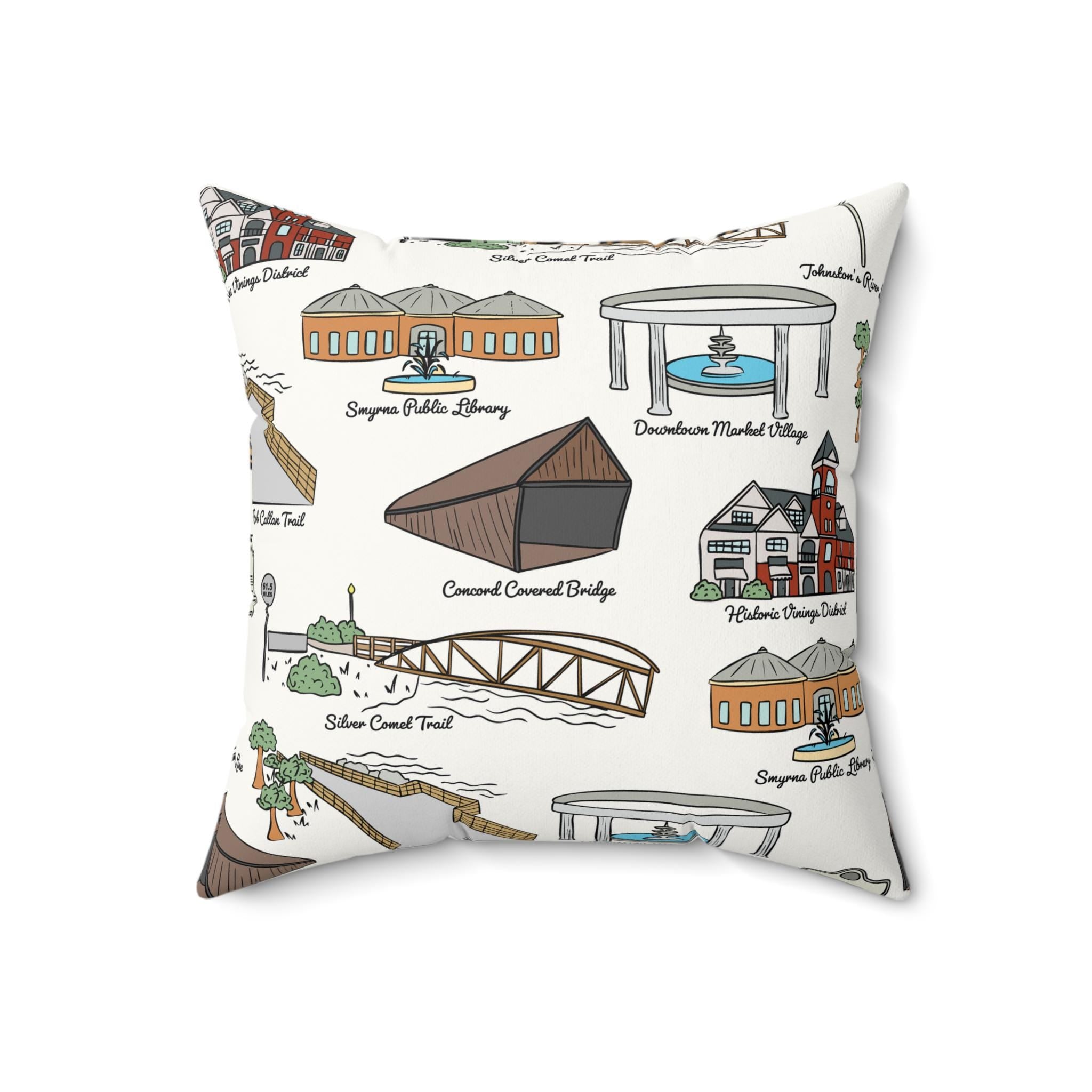 Smyrna GA Decorative Pillow, Cozy Home Decor, Custom Throw Pillow, HomeGoods Gift, Georgia Local Lover's Accent Pillow, Symrna GA Pattern