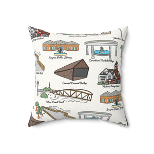 Smyrna GA Decorative Pillow, Cozy Home Decor, Custom Throw Pillow, HomeGoods Gift, Georgia Local Lover's Accent Pillow, Symrna GA Pattern
