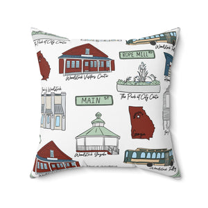 Woodstock GA Decorative Pillow, Cozy Home Decor, Custom Throw Pillow, HomeGoods Gift, Georgia Local Lover's Accent Pillow, Woodstock Pattern