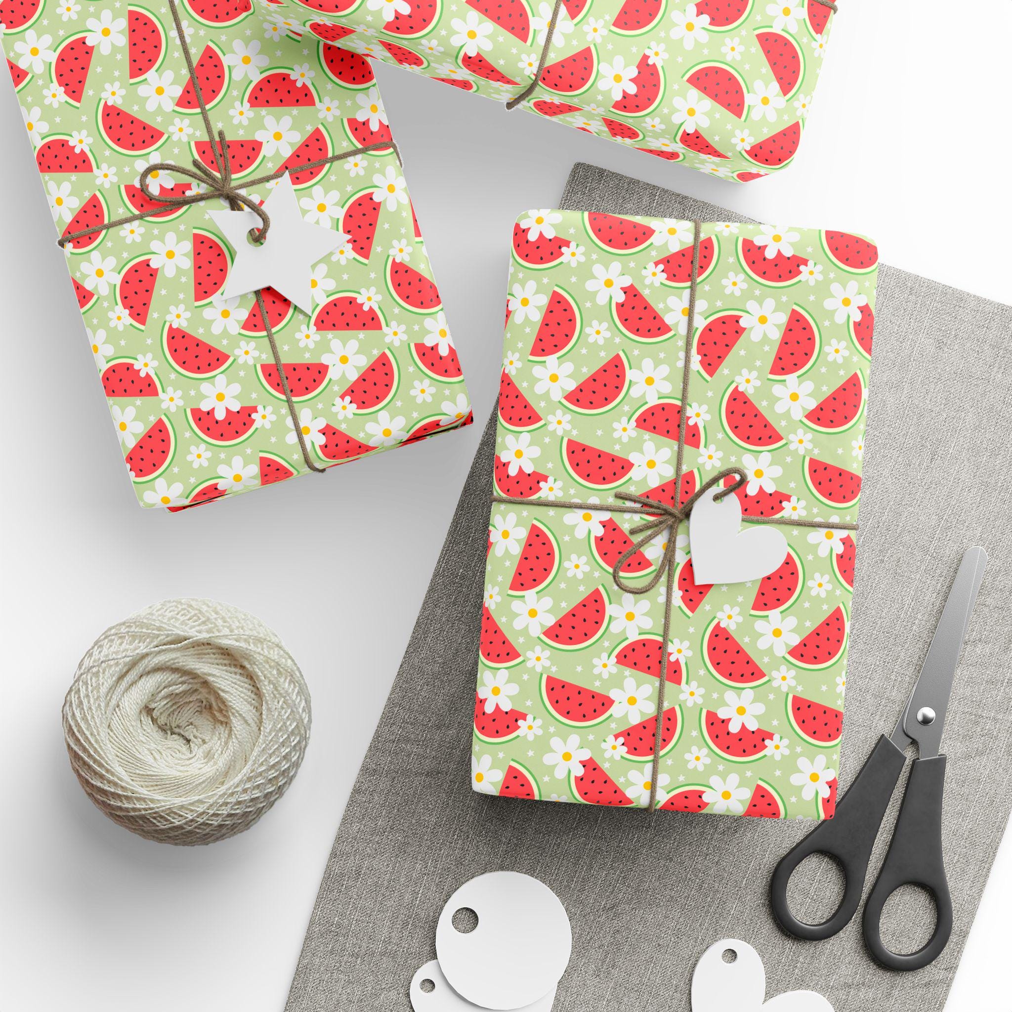 Watermelon and Daisy Wrapping Paper, Cute Gift Wrap for Summer Parties, Birthdays, Eco-Friendly Gift Wrap, Holiday Celebrations, Kids' [...]