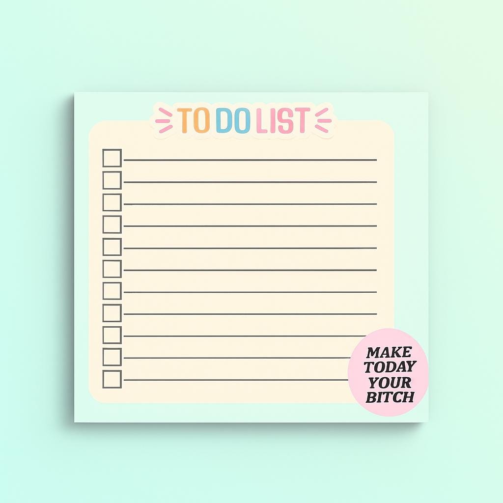 To Do List Notepad, Make Today Your Bitch Sticky Notes, Funny Desk Accessories, Cute Stationery, Productivity Pad, Sassy Office Supplies