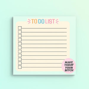 To Do List Notepad, Make Today Your Bitch Sticky Notes, Funny Desk Accessories, Cute Stationery, Productivity Pad, Sassy Office Supplies