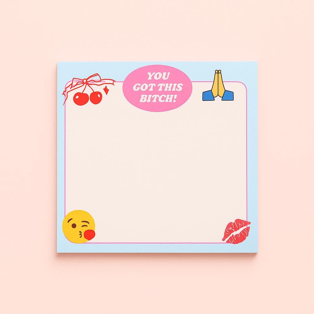 You Got This Bitch Sticky Notes, Funny Motivational Notepad, Desk Accessories for Women, Sassy Office Supplies, Cute Stationery