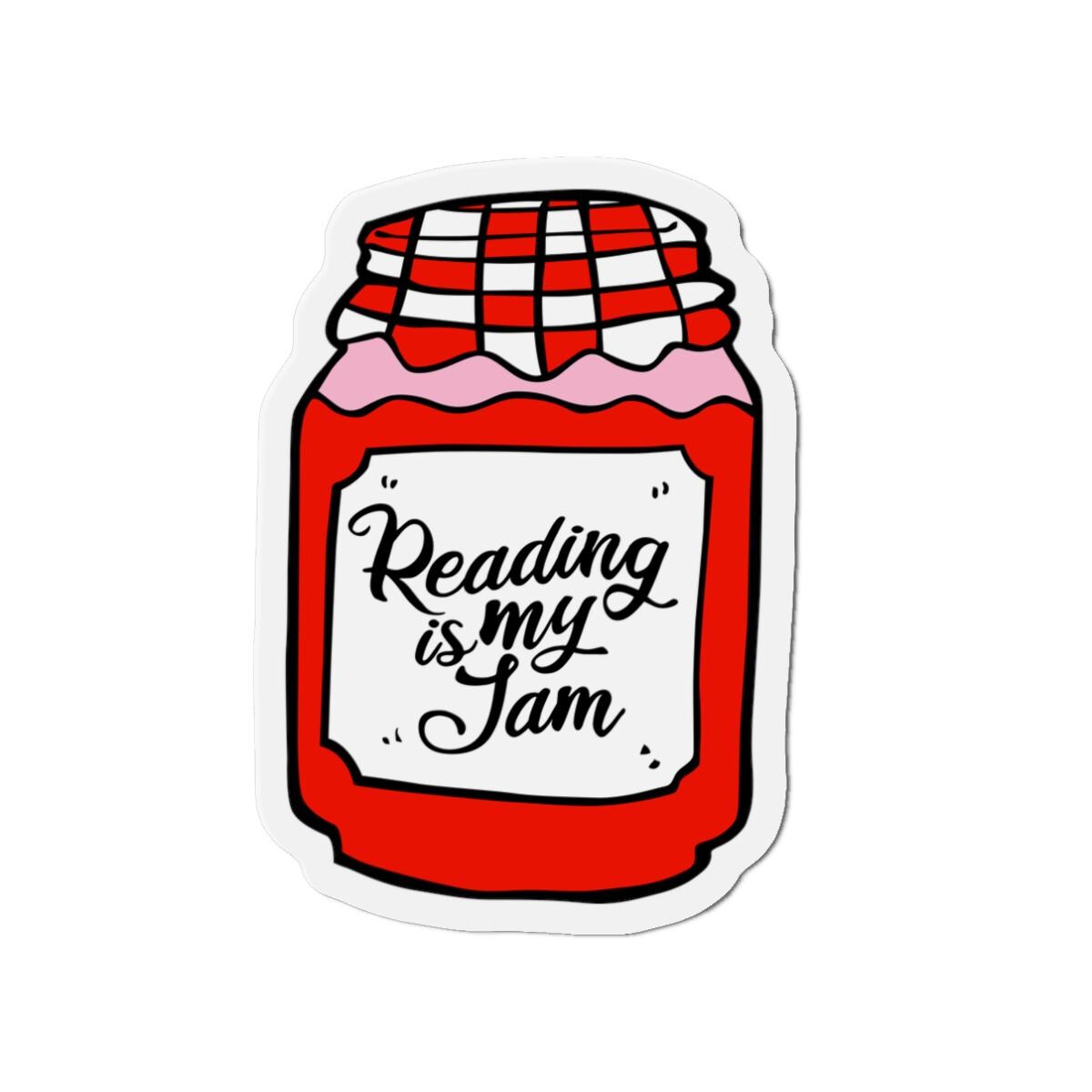 Reading is My Jam Die-Cut Magnets, Cute Kitchen Decor, Book Lover Gift, Reading Magnets, Fun Refrigerator Magnet