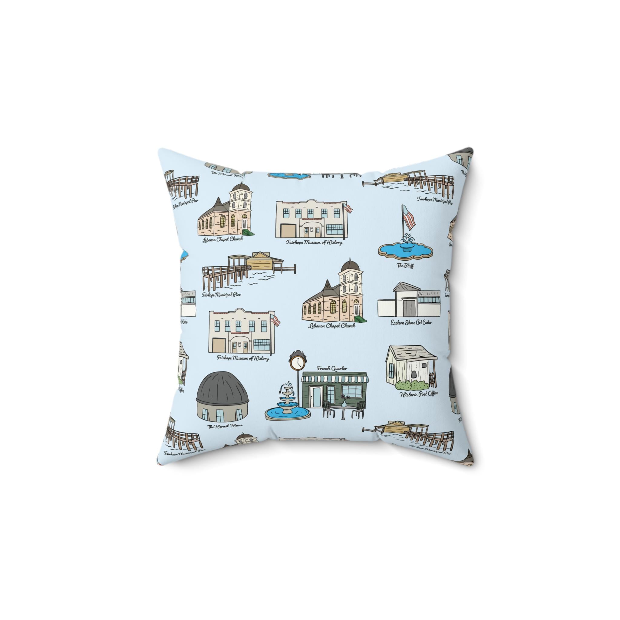 FaireHope Alabama Pillow - Baldwin County Cozy Home Decor, Gift for Ocean Lovers, Pillow Cases for Living Room, Decorative