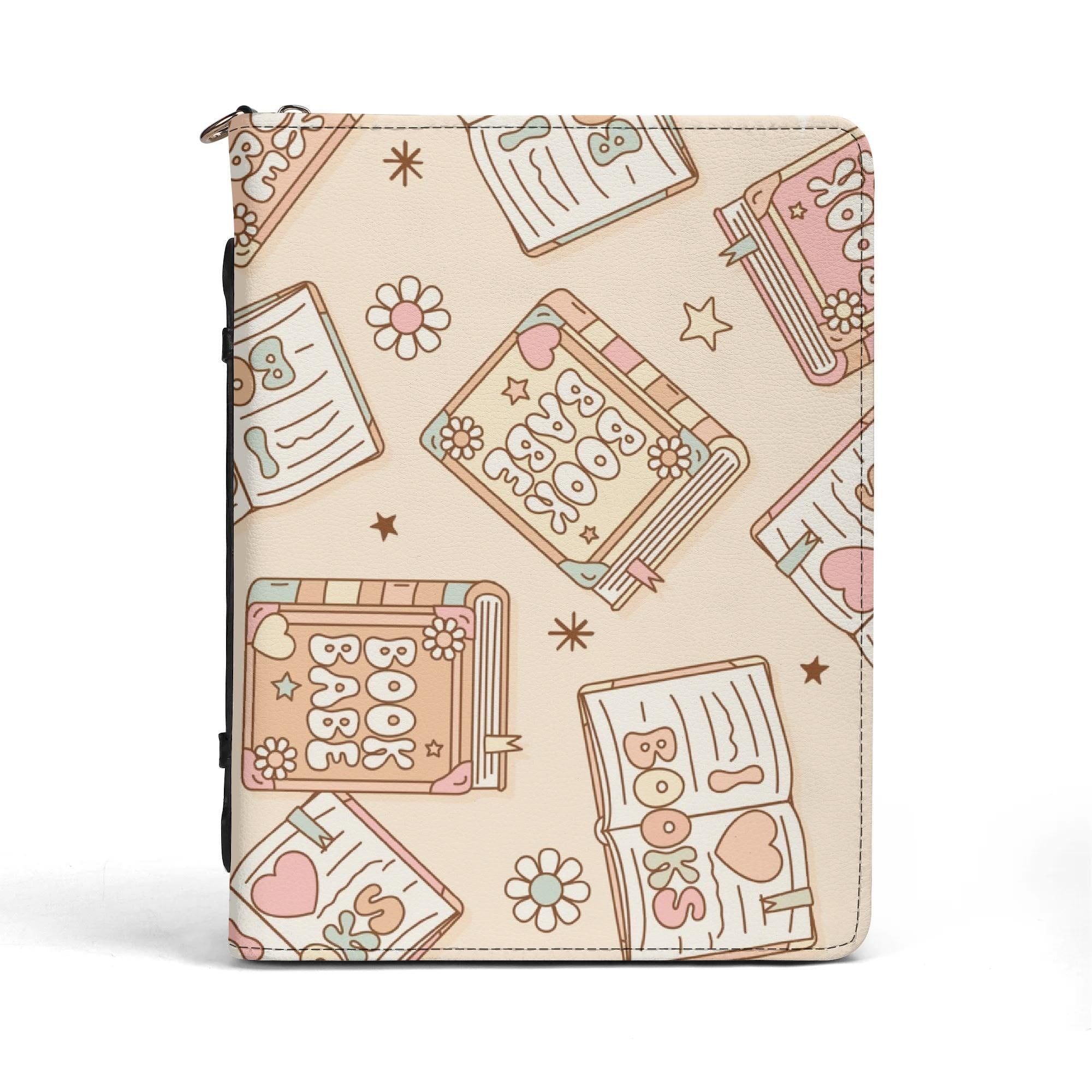 All-Over Print PU Bookish Babe Leather Book Cover or Book Sleeve With Pocket no Strap