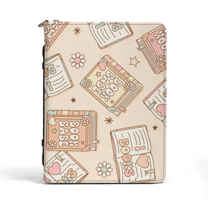 All-Over Print PU Bookish Babe Leather Book Cover or Book Sleeve With Pocket no Strap