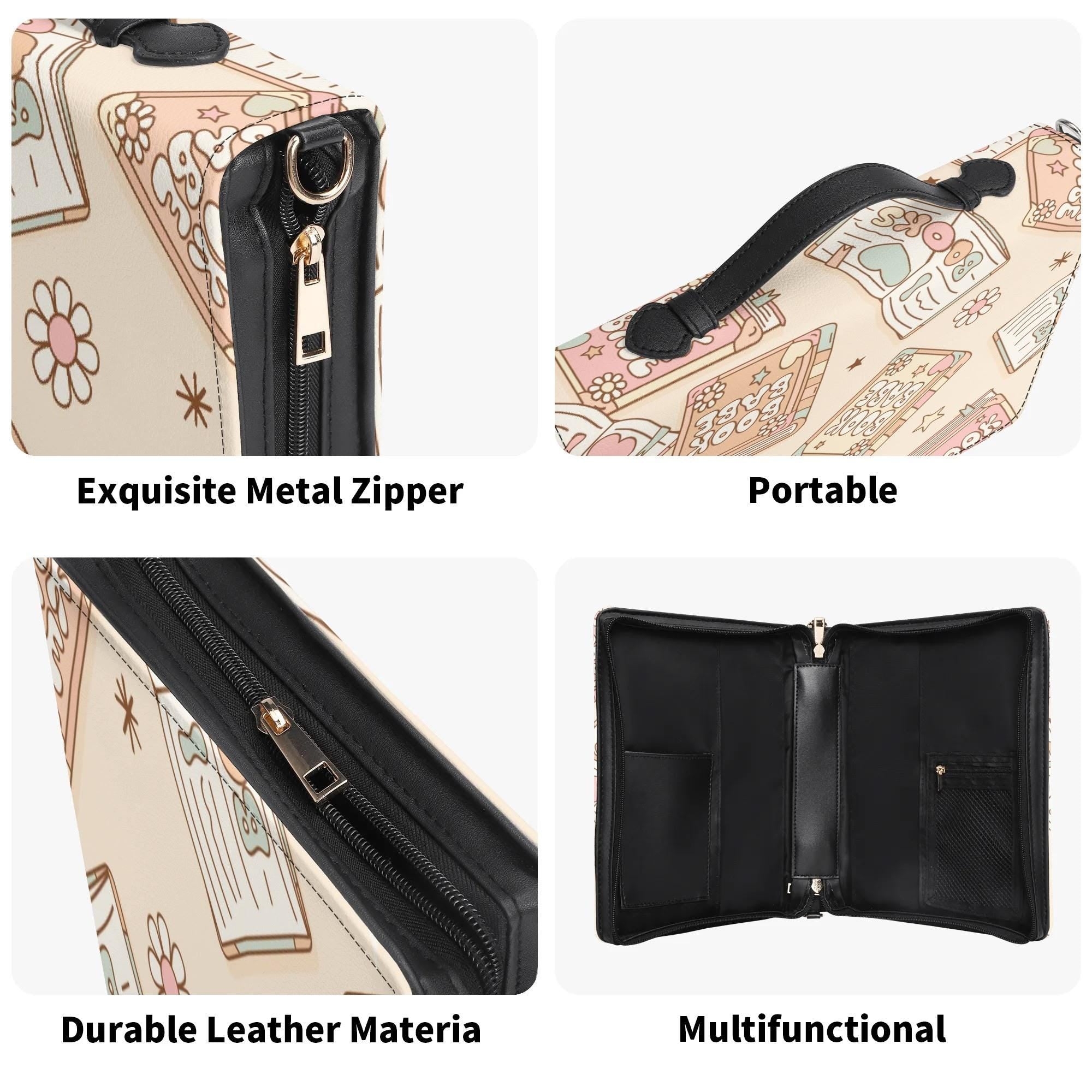 All-Over Print PU Bookish Babe Leather Book Cover or Book Sleeve With Pocket no Strap