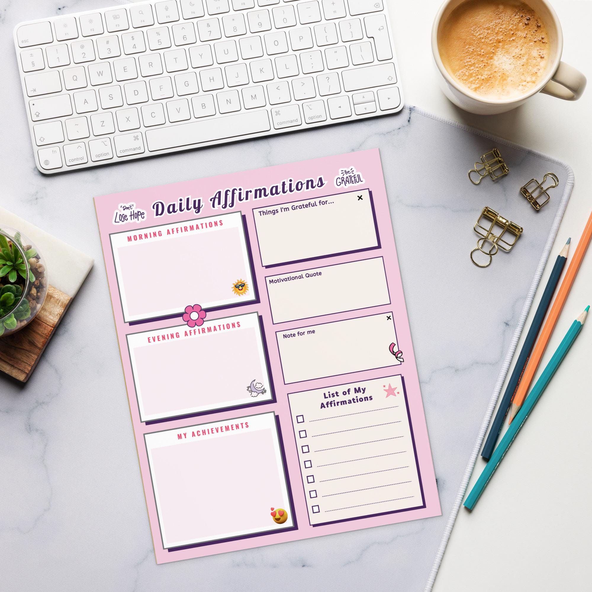 Daily Affirmations Notepad