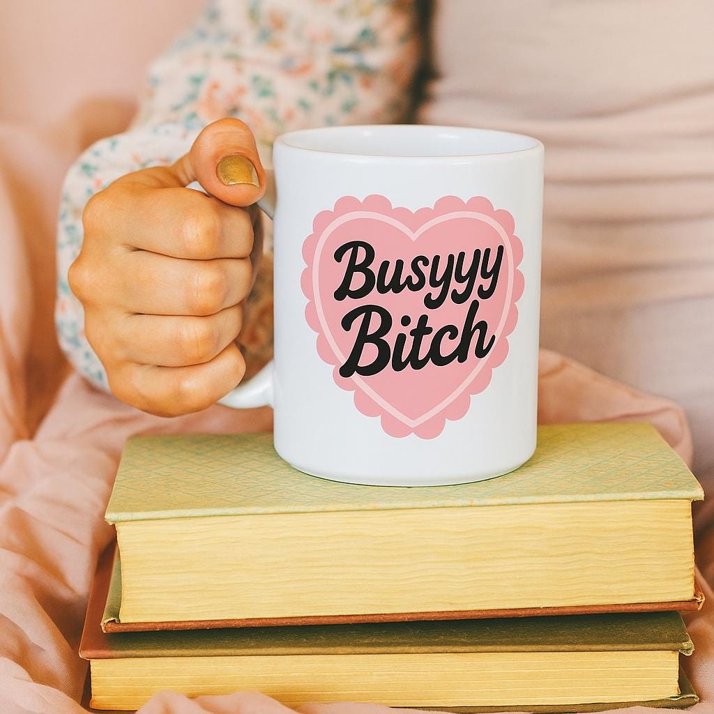 Custom Funny Busy Bitch Ceramic Coffee Mug, Rude Quote Coffee Mug, Sarcastic Office Gift, Inappropriate Humor Mug, 11oz/15oz