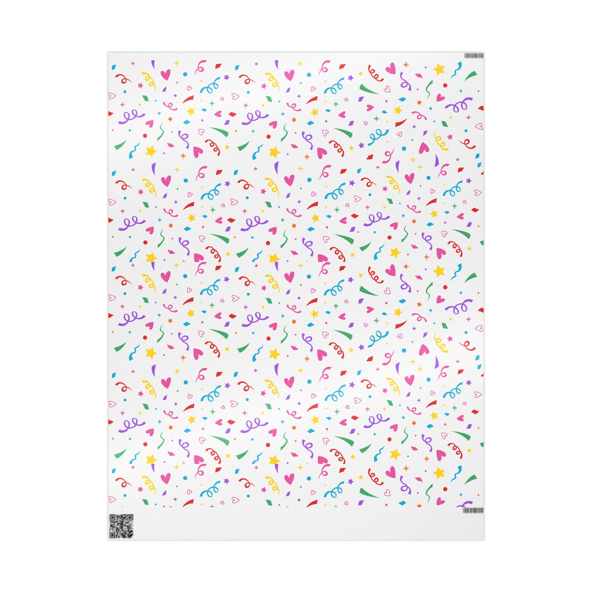 Colorful Confetti Wrapping Paper, Gift Wrap for Birthdays, Holidays, Parties, Baby Showers, Celebrations