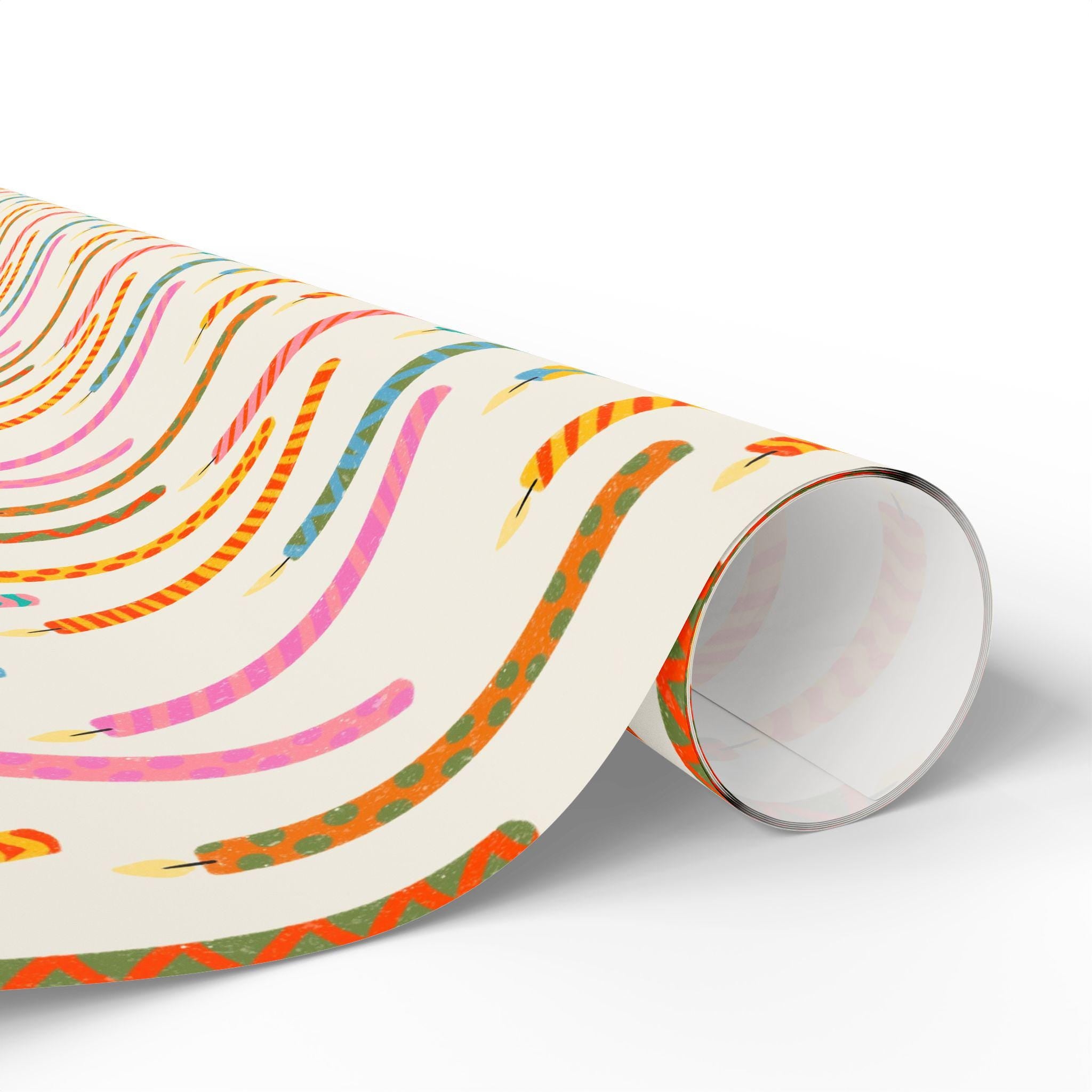 Colorful Candle Wrapping Paper - Fun Gift Wrap for Birthdays, Celebrations, Parties, Holidays, Baby Showers