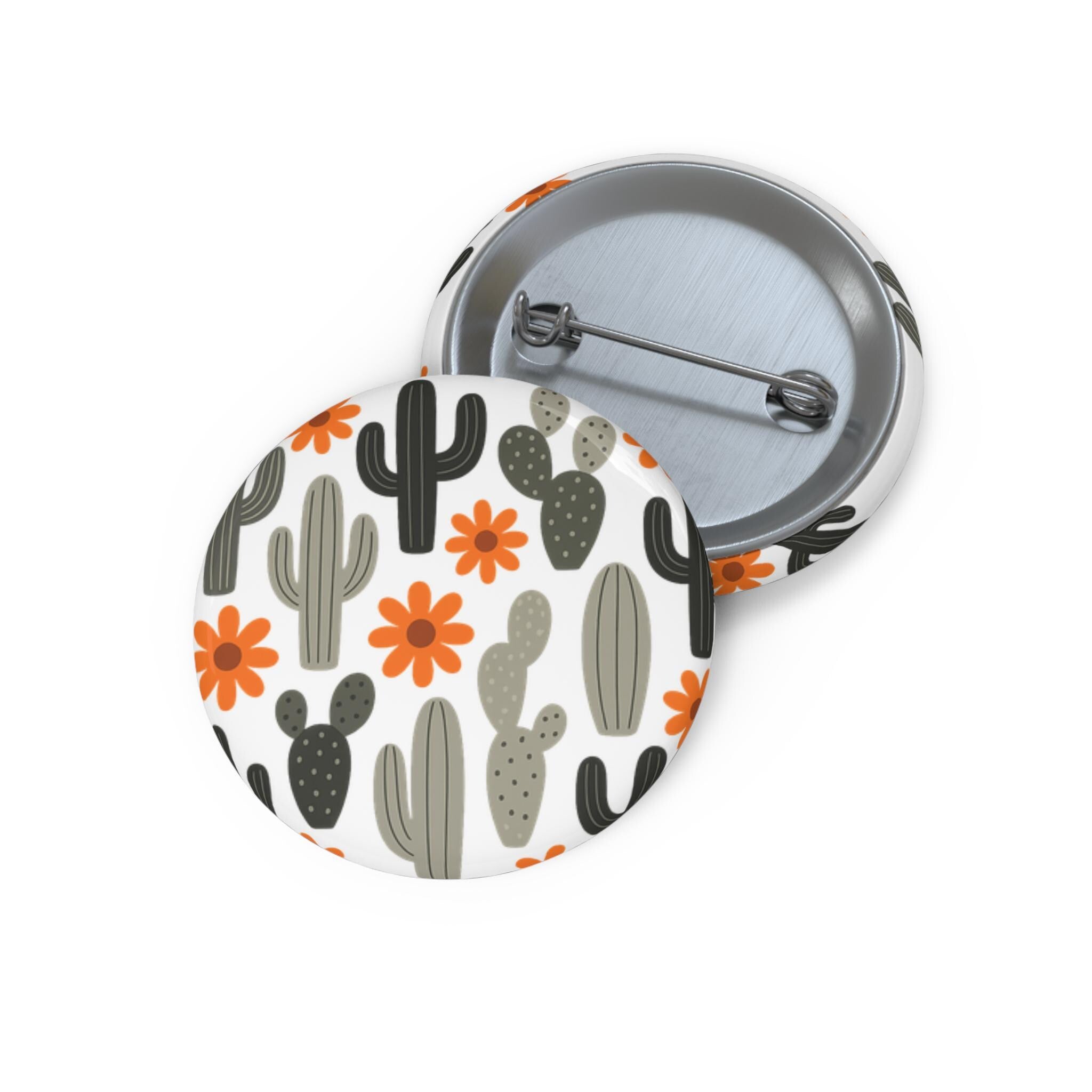 Custom Cactus Pin Buttons, Quirky Accessories for Cactus Desert Lovers, Unique Gifts for Friends, Fun Party Favors, Floral Button Pins