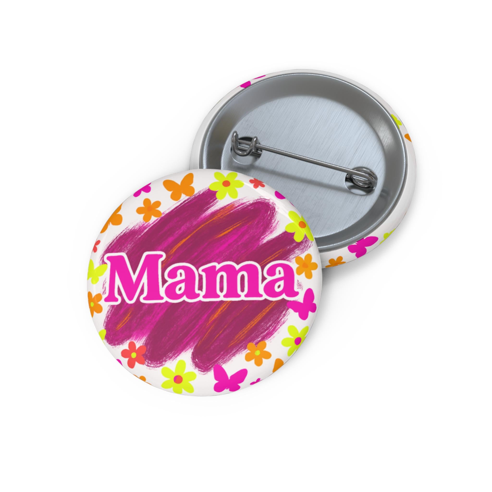 Mama Floral Mama Pin Buttons, Cute Gifts for First Time Moms, Mothers Day Accessories, Handmade Button Badges, Great for Baby Showers