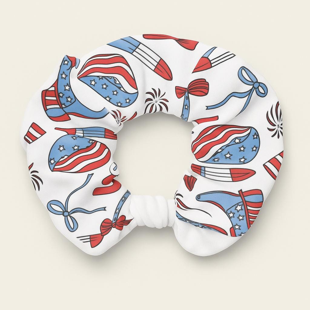 Hair Scrunchie, 4th of July Patriotic Hair Accessory, Festive Hair Tie, USA Themed Scrunchie, Holiday Hair Fashion, Independence Day Hair