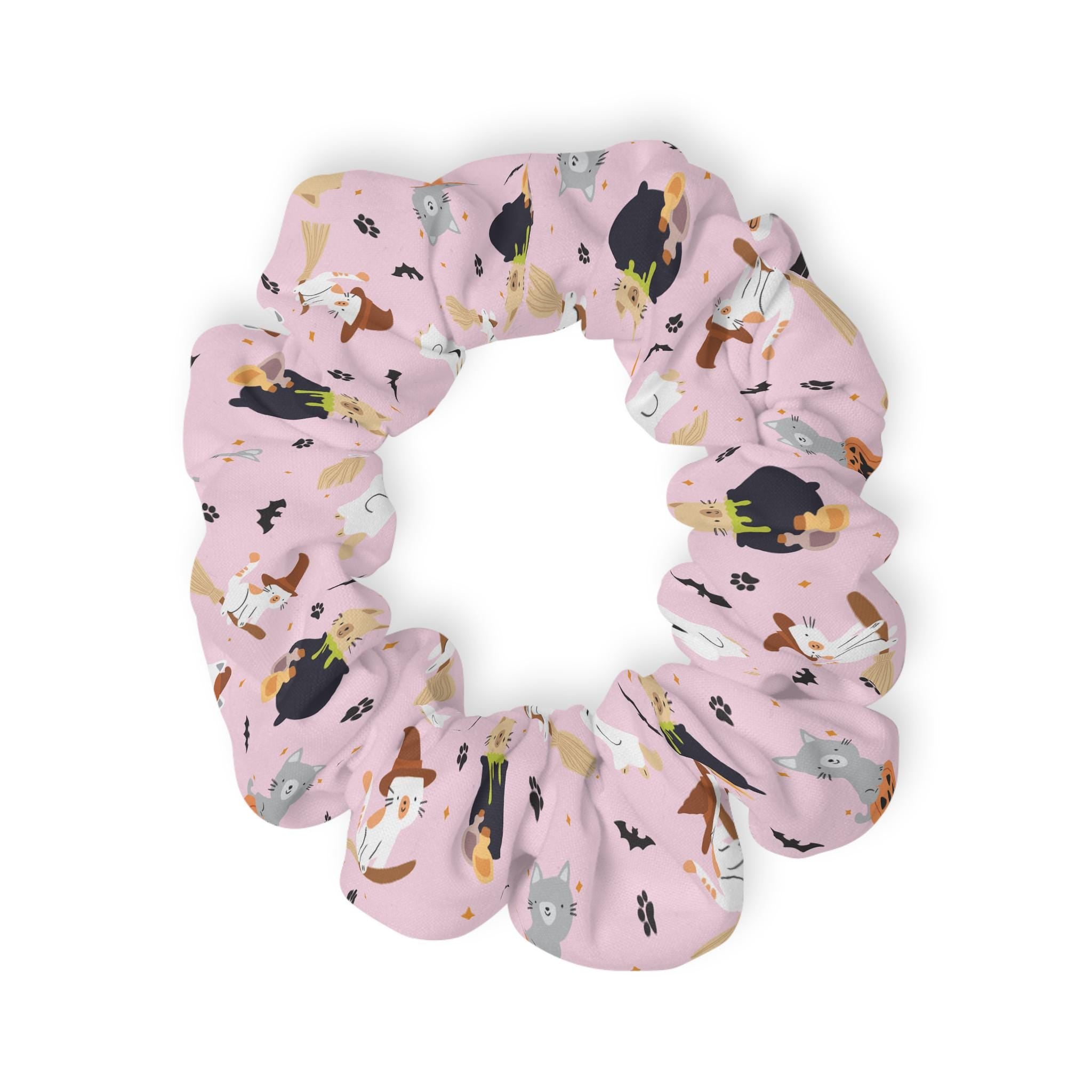 Cat Kitten Halloween Scrunchie, Cat Hair Accessory, Halloween Party Hair Tie, Fun Gift for Cat Lovers, Halloween Scrunchie, Cute Hair Tie