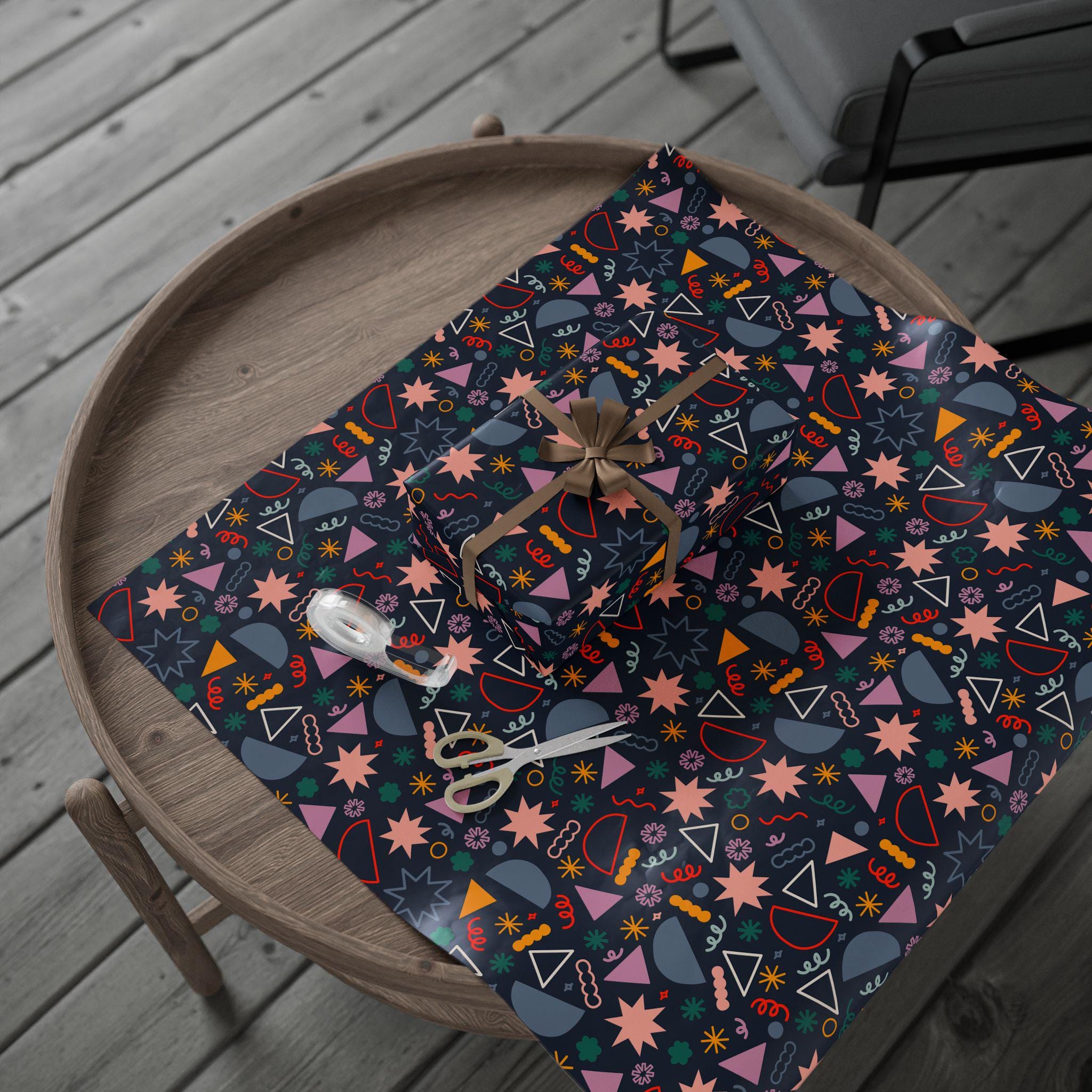 Colorful Party Birthday Wrapping Paper, Festive Gift Wrap for Birthdays, Holidays, Celebrations, Party Supplies, Unique Gift