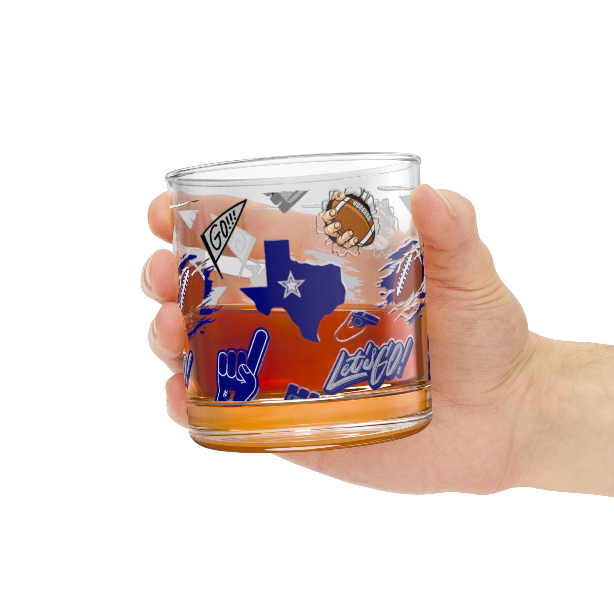 Dallas Texas-Themed Rocks Glass, 10oz - Perfect for Cowboys Sports Fans, Gifting, Celebrations, Home Bar, Birthday, Tailgating, Keepsake