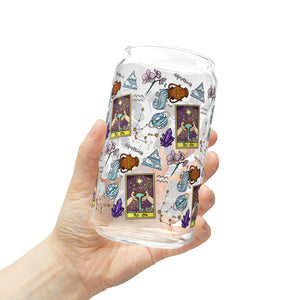 Libby glass sipper, Aquarius tumbler with straw, iced coffee cup, zodiac gift, astrology themed glass, horoscope glass, star sign drinkware
