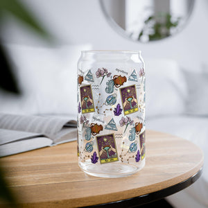 Libby glass sipper, Aquarius tumbler with straw, iced coffee cup, zodiac gift, astrology themed glass, horoscope glass, star sign drinkware