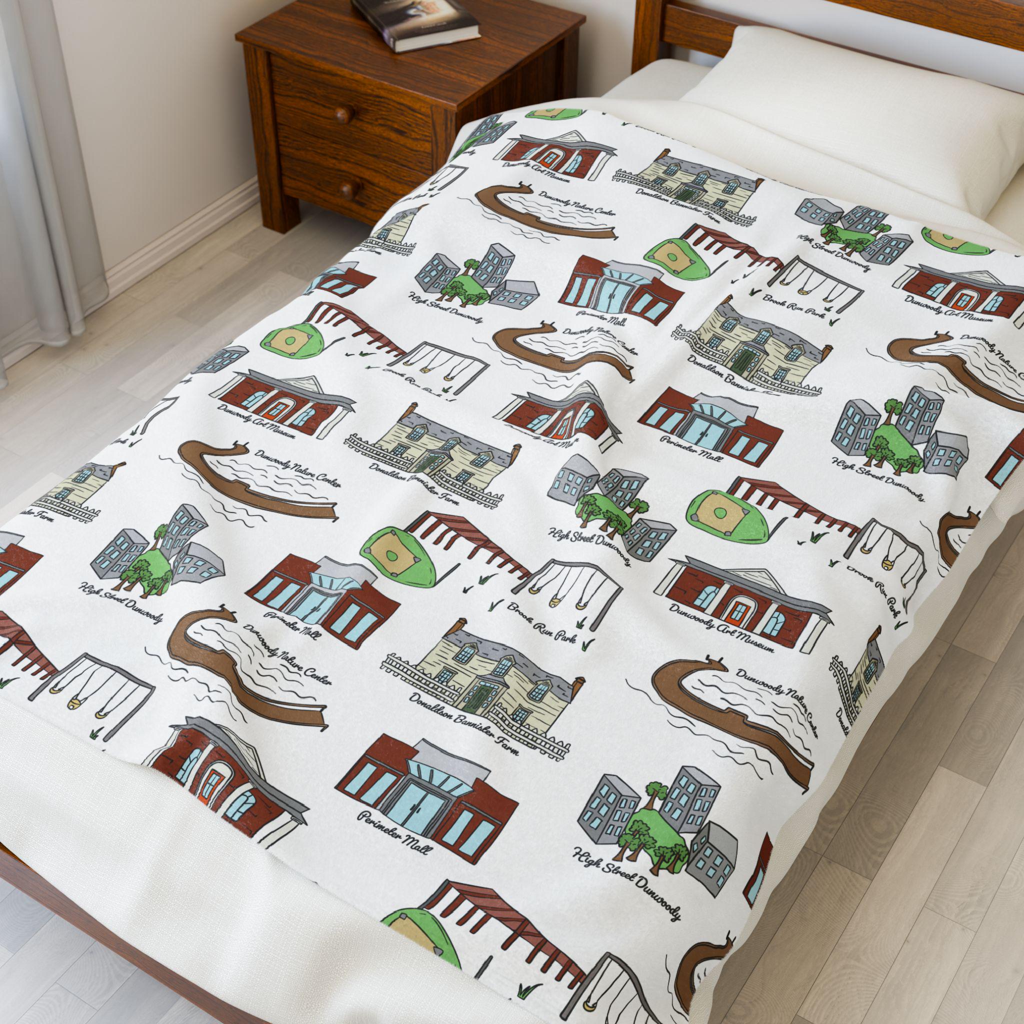 Dunwoody GA Velveteen Plush Blanket | Perfect for Home Decor, Gifting, Snuggle Nights, Travel, and Warmth