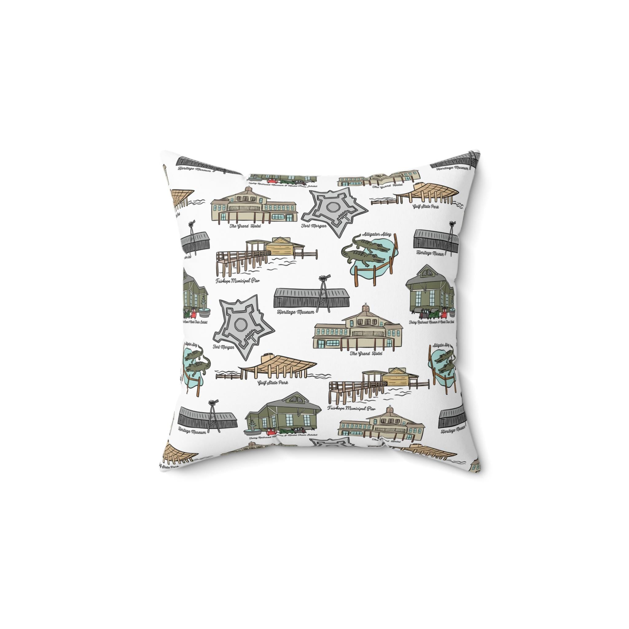 Foley Daphne Gulf Shores Fairhope Alabama Pillow - Baldwin County Cozy Home Decor, Gift for Gulf Shore Lovers, Pillow Cases for Living Room