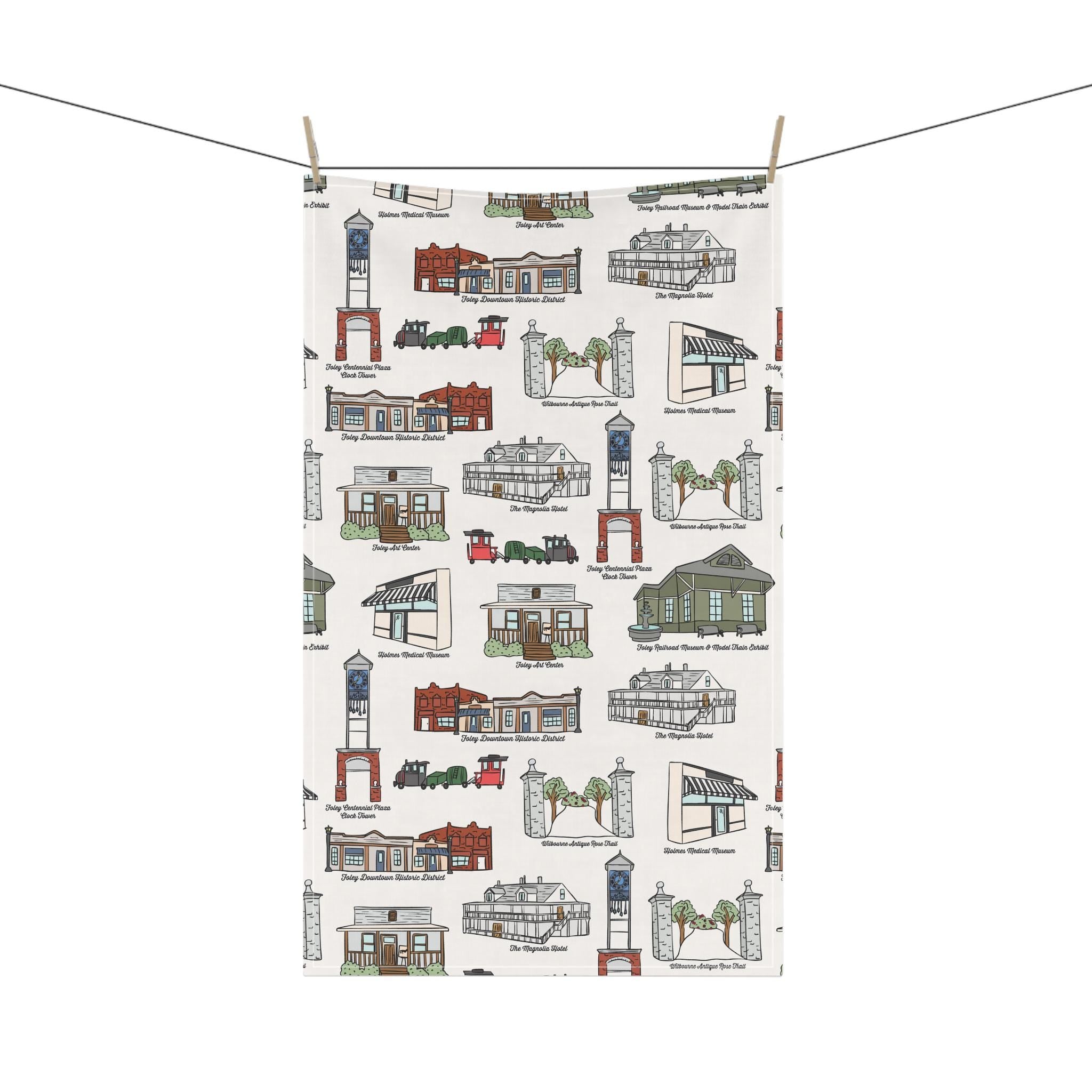 Foley Alabama Hand Towels | Cotton Kitchen Towel Set | Unique Home Decor | Housewarming Gift | Vintage Style Towels | Kitchen Linen