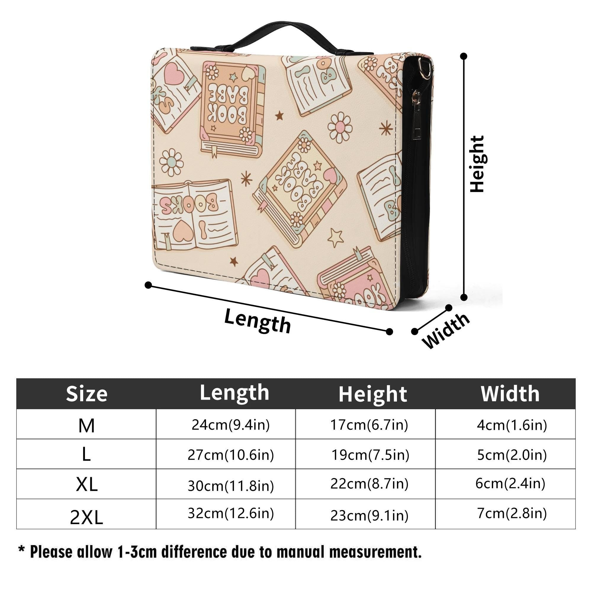 All-Over Print PU Bookish Babe Leather Book Cover or Book Sleeve With Pocket no Strap