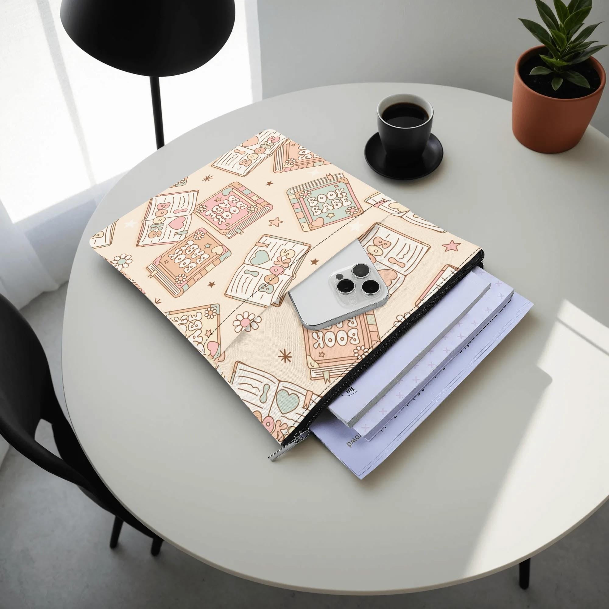 Personalized Custom Book Babe Book Sleeve Book Cover Protector with Zipper