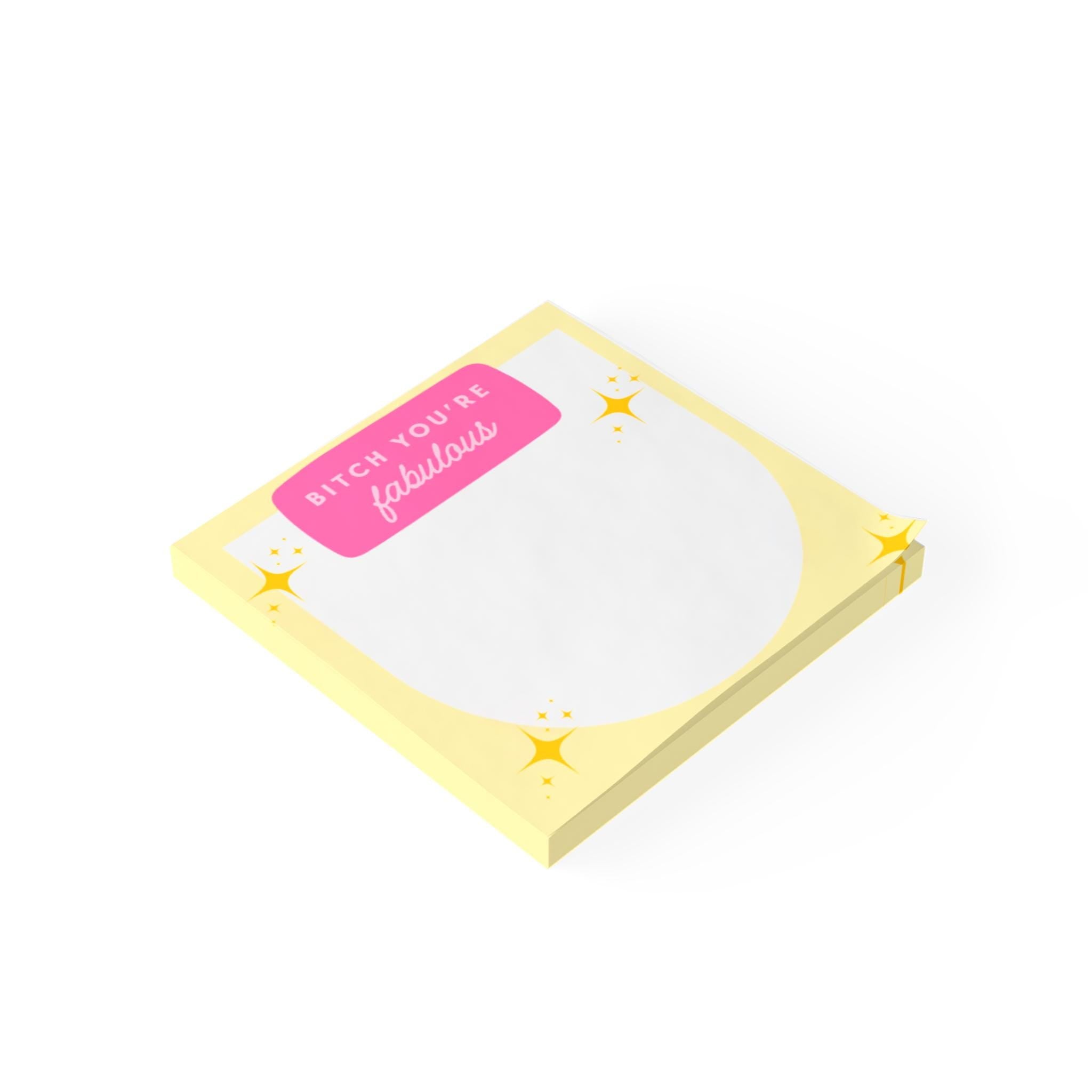 Bitch Youre Fab Sticky Notes, Encouraging Notepad for Women, Cute Affirmation Pad, Motivational Desk Decor, Positive Stationery