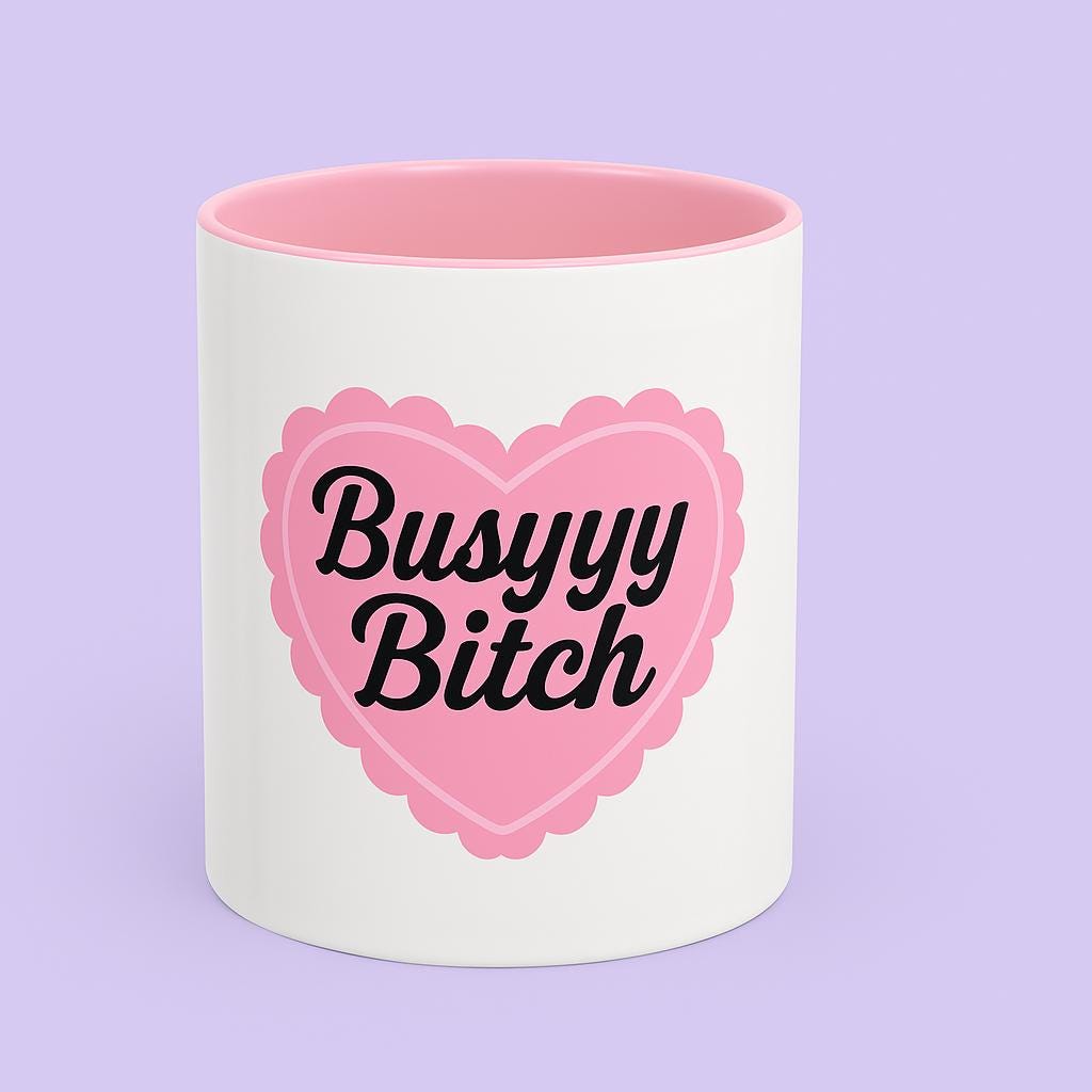 Custom Funny Busy Bitch Ceramic Coffee Mug, Rude Quote Coffee Mug, Sarcastic Office Gift, Inappropriate Humor Mug, 11oz/15oz