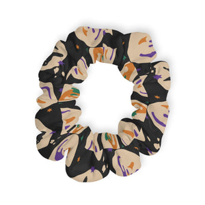 Patterned Halloween Cookie Hair Scrunchie, Halloween Boho Hair Accessory, Halloween Hair Tie, Relaxed Style, Gift for Her, Everyday Use