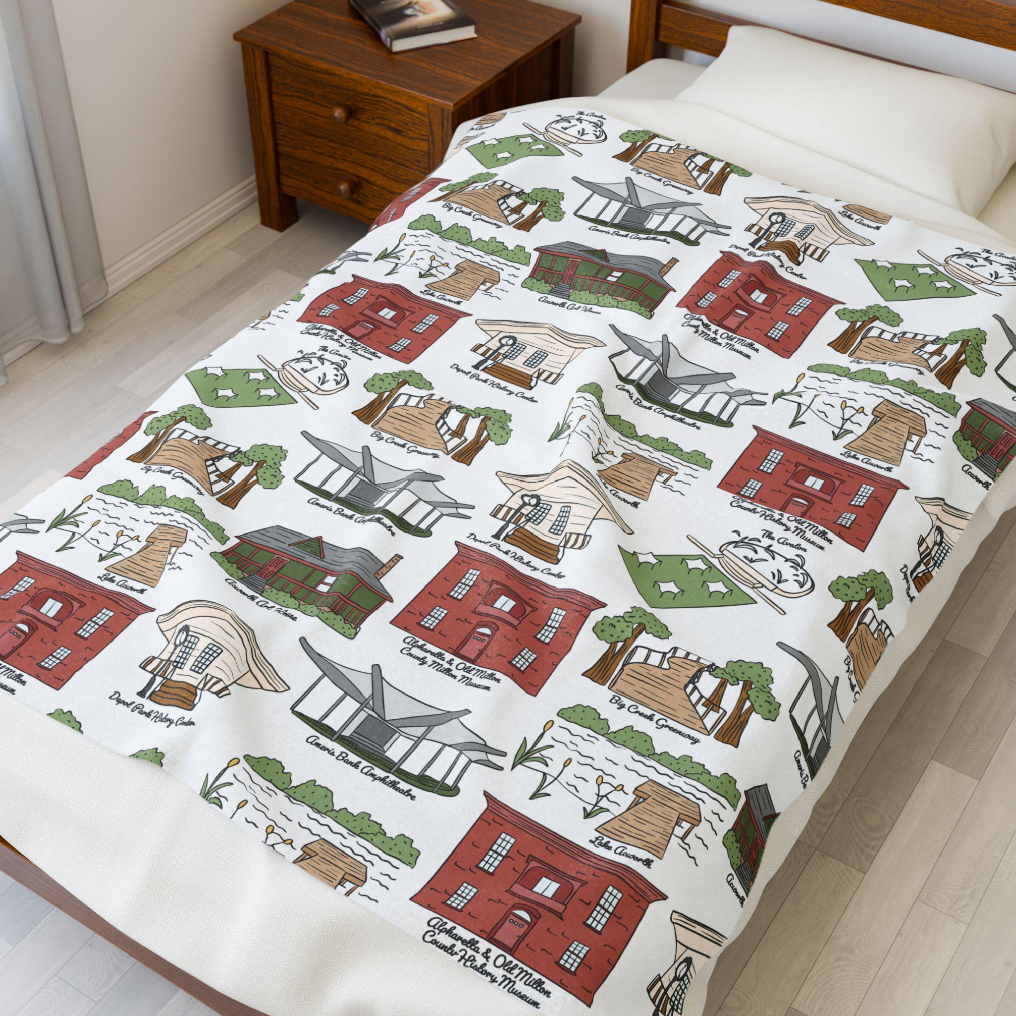 Acworth GA Velveteen Plush Blanket | Perfect for Home Decor, Gifting, Snuggle Nights, Travel, and Warmth