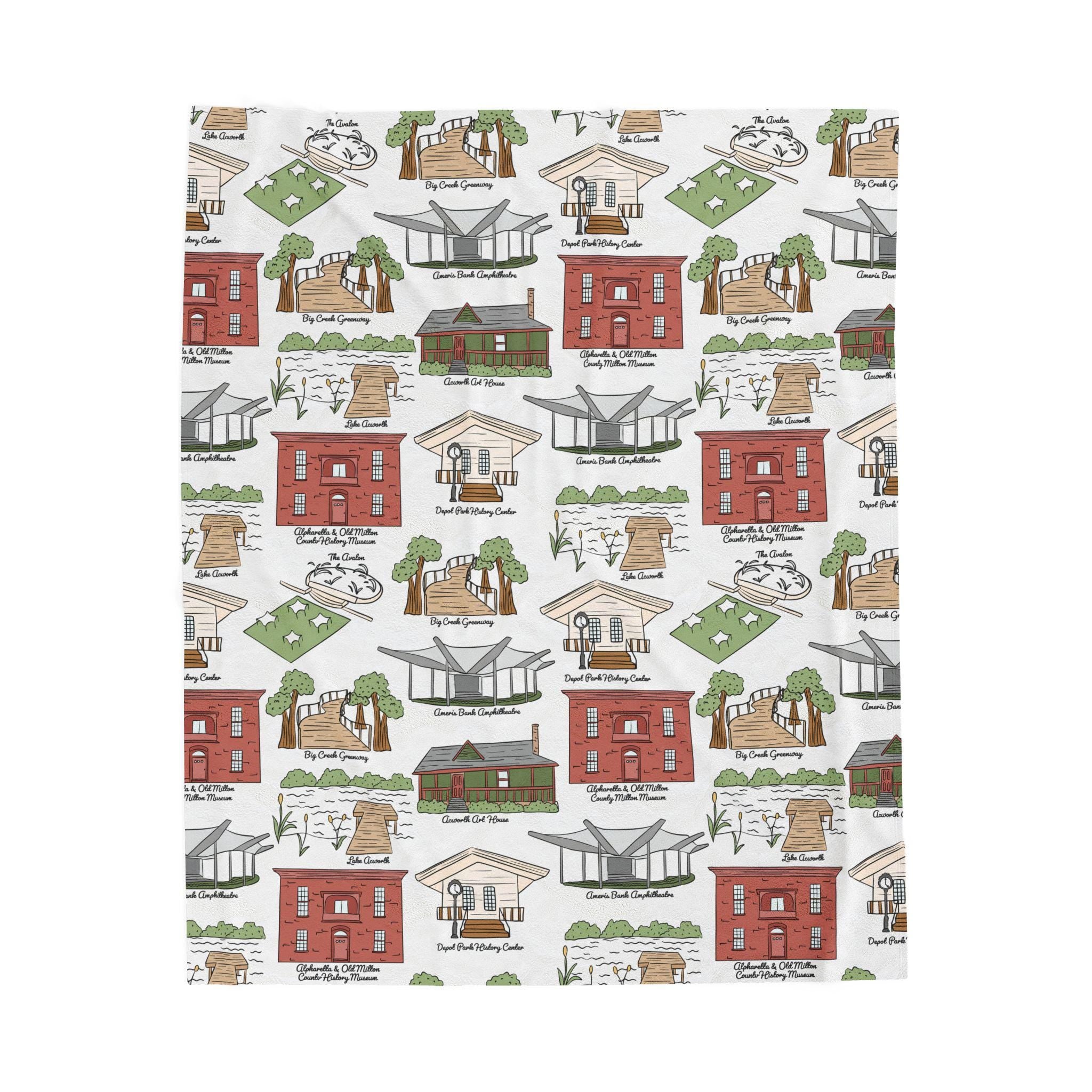 Acworth GA Velveteen Plush Blanket | Perfect for Home Decor, Gifting, Snuggle Nights, Travel, and Warmth
