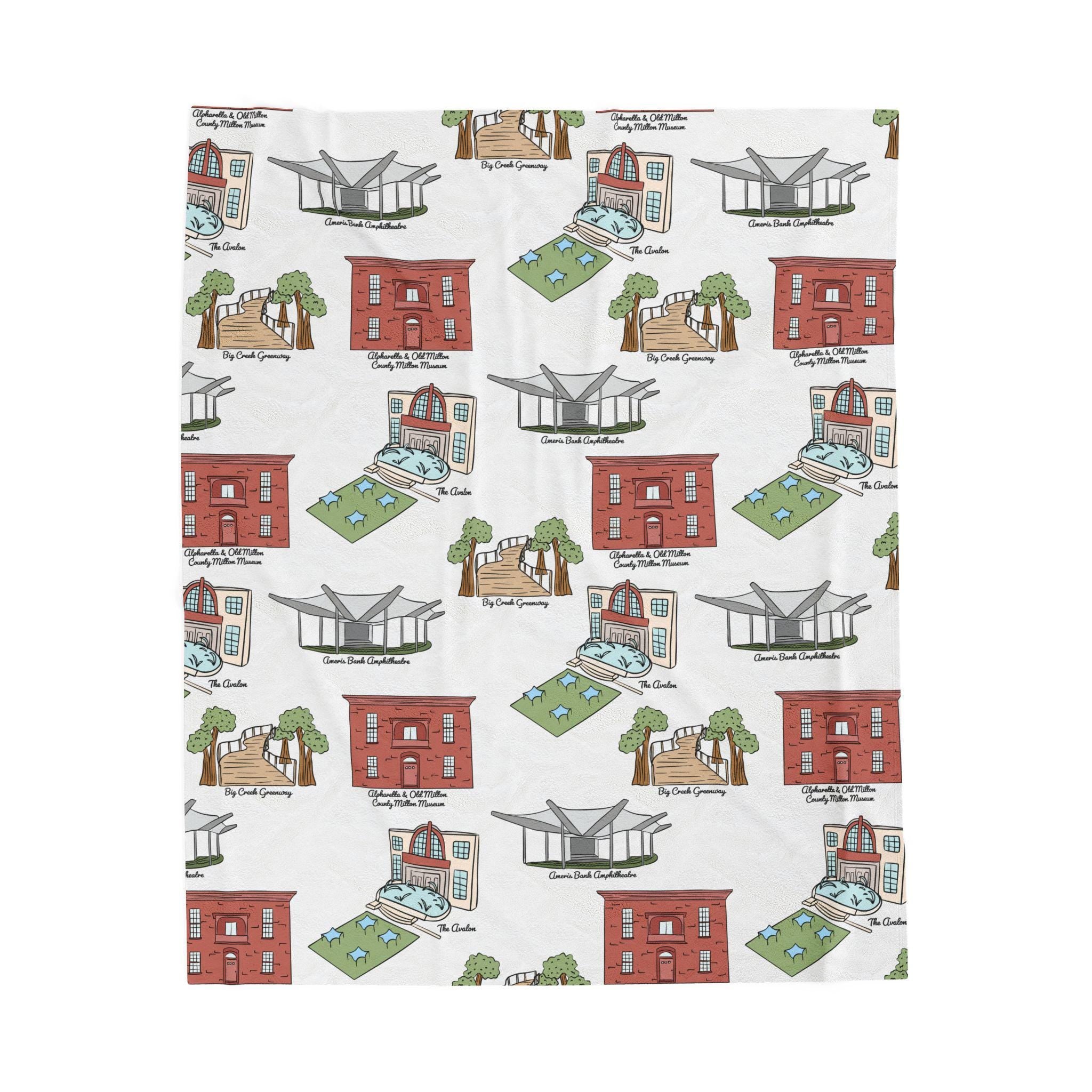 Alpharetta GA Velveteen Plush Blanket | Perfect for Home Decor, Gifting, Snuggle Nights, Travel, and Warmth