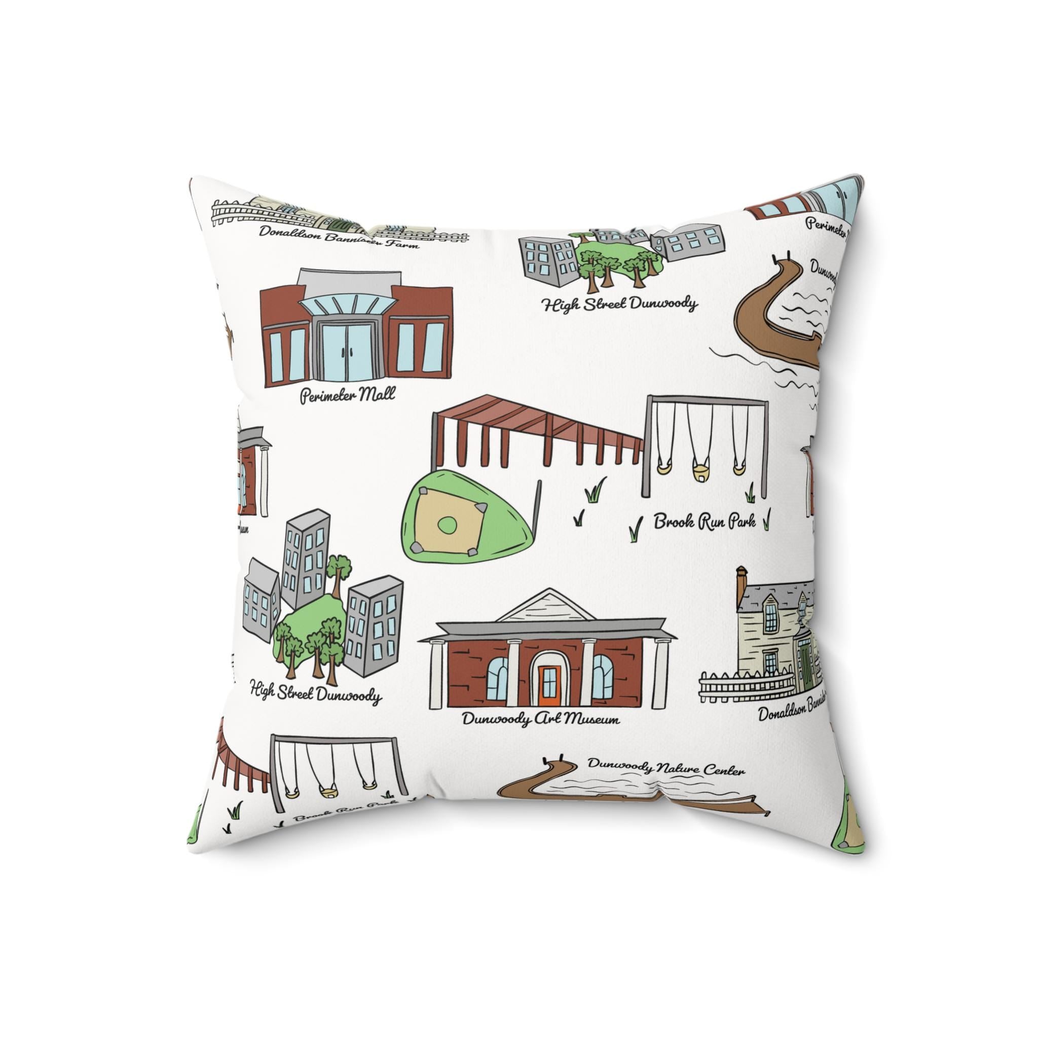 Dunwoody GA Decorative Pillow, Cozy Home Decor, Custom Throw Pillow, Unique Gift, City Lover's Accent Pillow