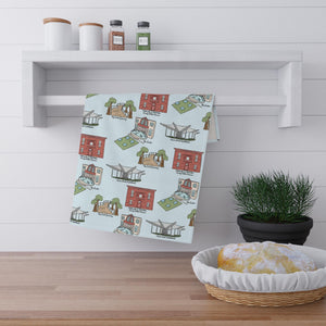 Alpharetta Georgia Kitchen Tea Towels, Kitchen Decor, Farmhouse Style, Gift for Hosts, Unique Kitchen Linens, Woodstock GA Pattern
