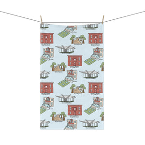 Alpharetta Georgia Kitchen Tea Towels, Kitchen Decor, Farmhouse Style, Gift for Hosts, Unique Kitchen Linens, Woodstock GA Pattern