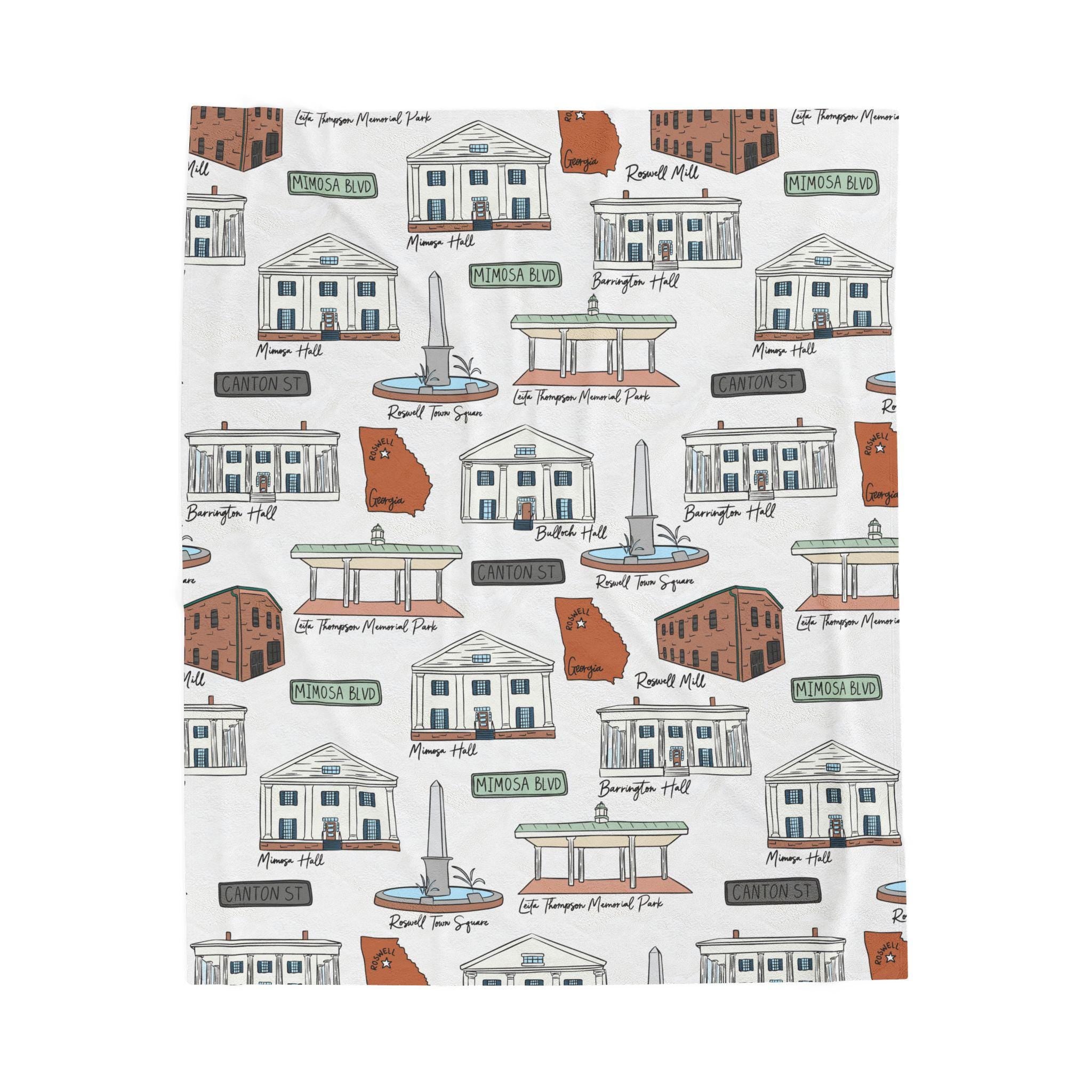 Roswell Georgia Velveteen Plush Blanket | Perfect for Home Decor, Gifting, Snuggle Nights, Travel, and Warmth